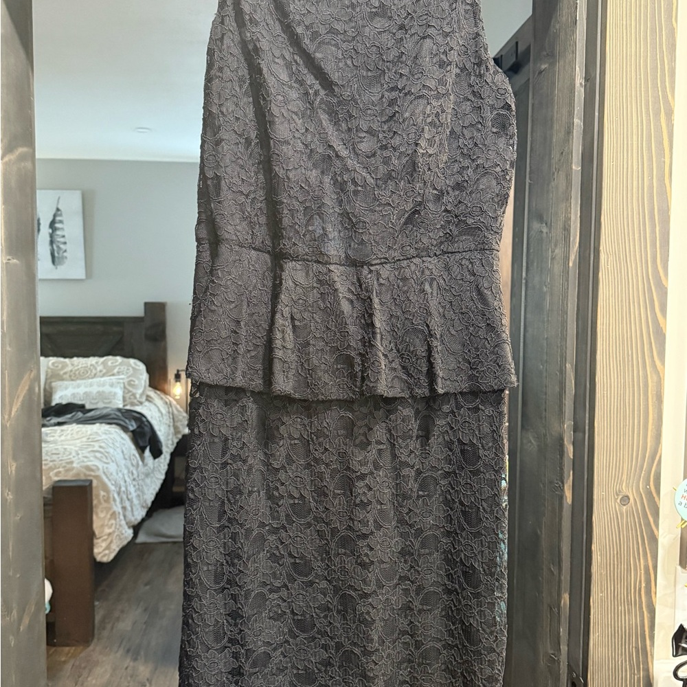 Joseph Ribkoff Elegant Black Lace Dress Set